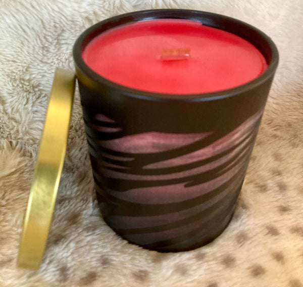 Tiger Stripe Jar - Cedarwood Blanc Scented Candle