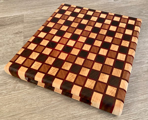End Grain Checkered Pattern Cutting Board – Luxe Life Candle Company